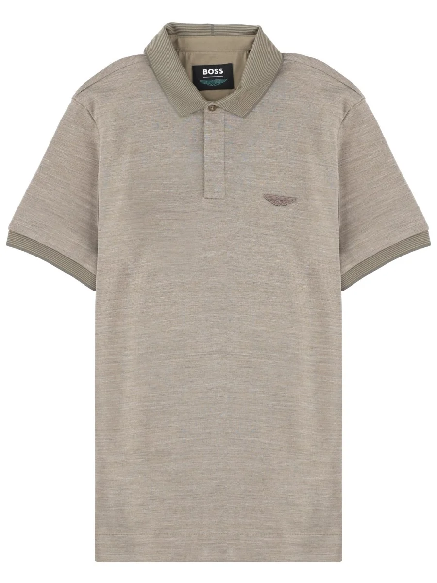 COTTON AND WOOL "BOSS X ASTON MARTIN" POLO SHIRT - 1