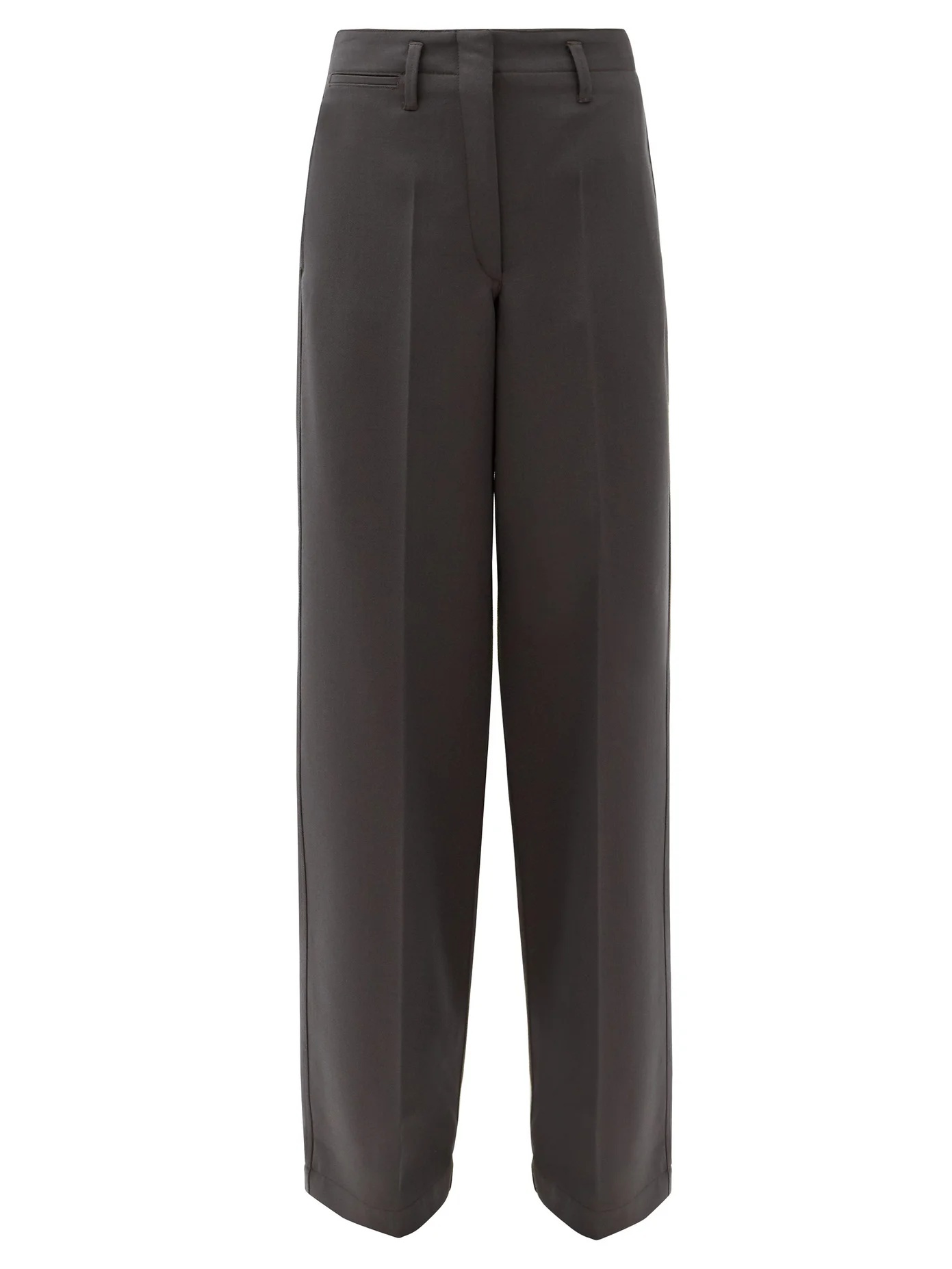 High-rise wide-leg twill trousers - 1