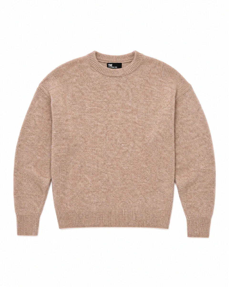 BEIGE MOHAIR-BLEND SWEATER - 1