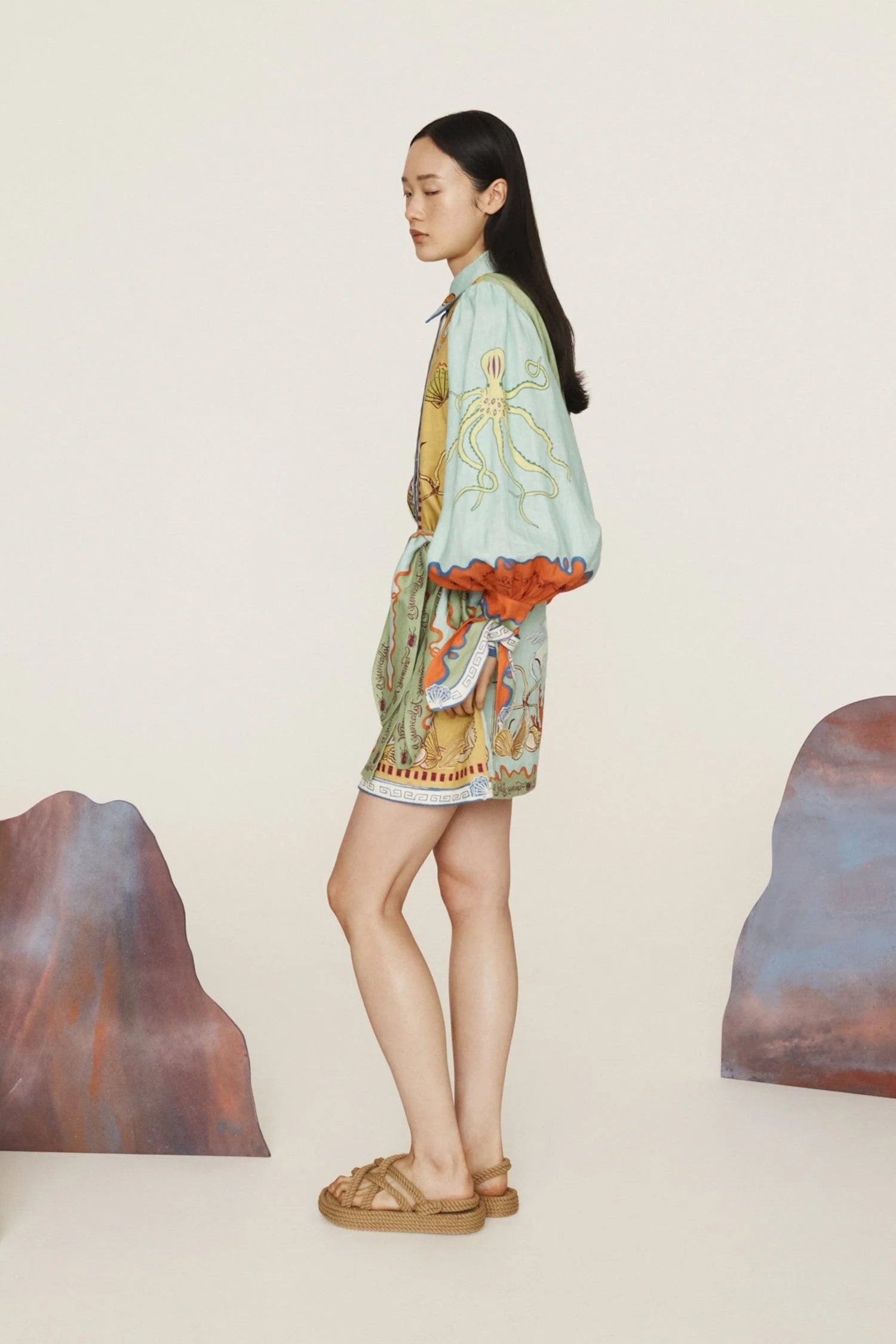 Surrealist Summer Mini Shirtdress - 4