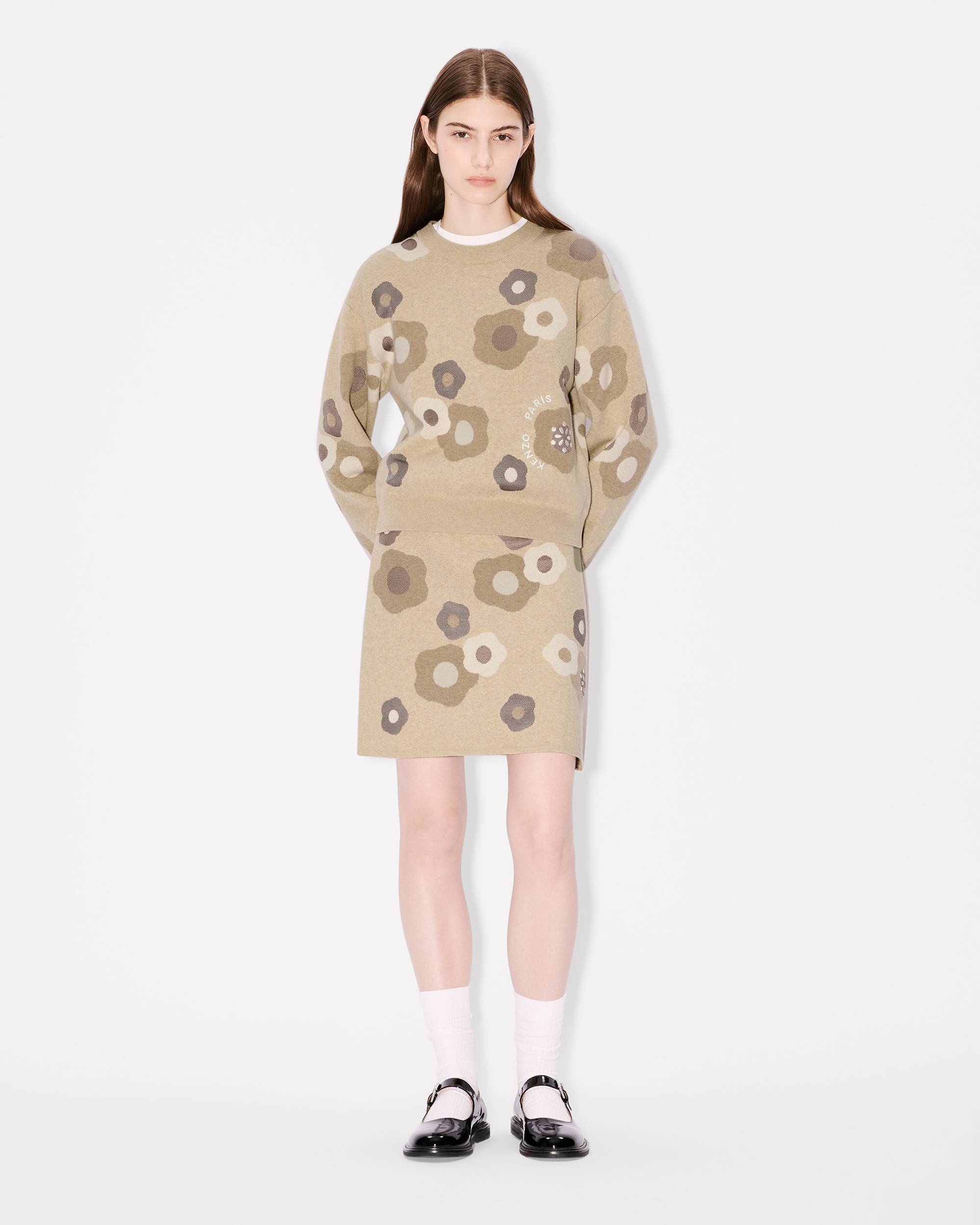 'Hana Dots' embroidered jumper in mixed cotton wool - 5
