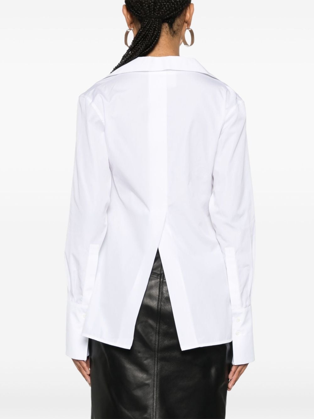 wrap-design poplin shirt - 4
