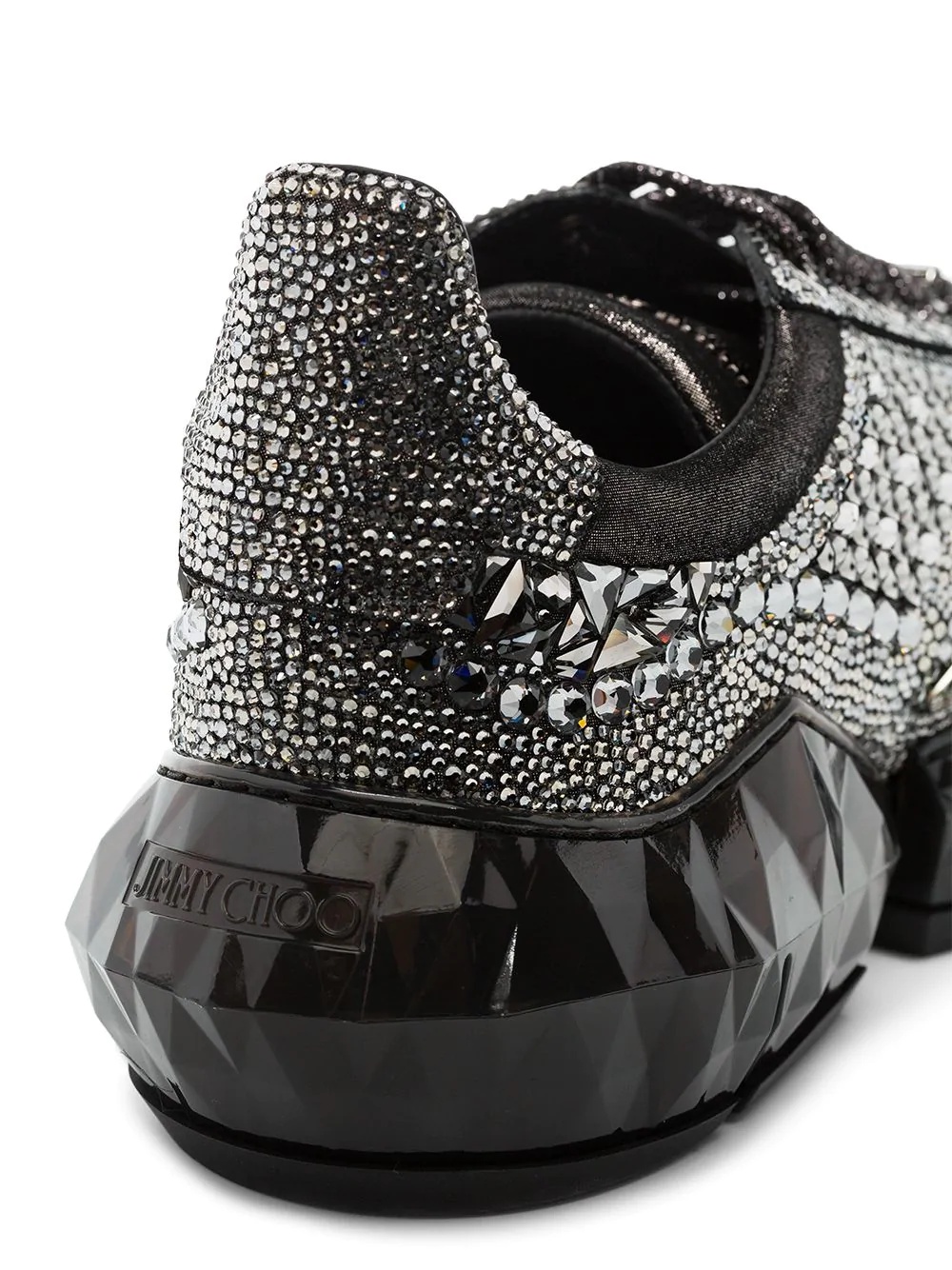 Diamond crystal embellished sneakers - 4