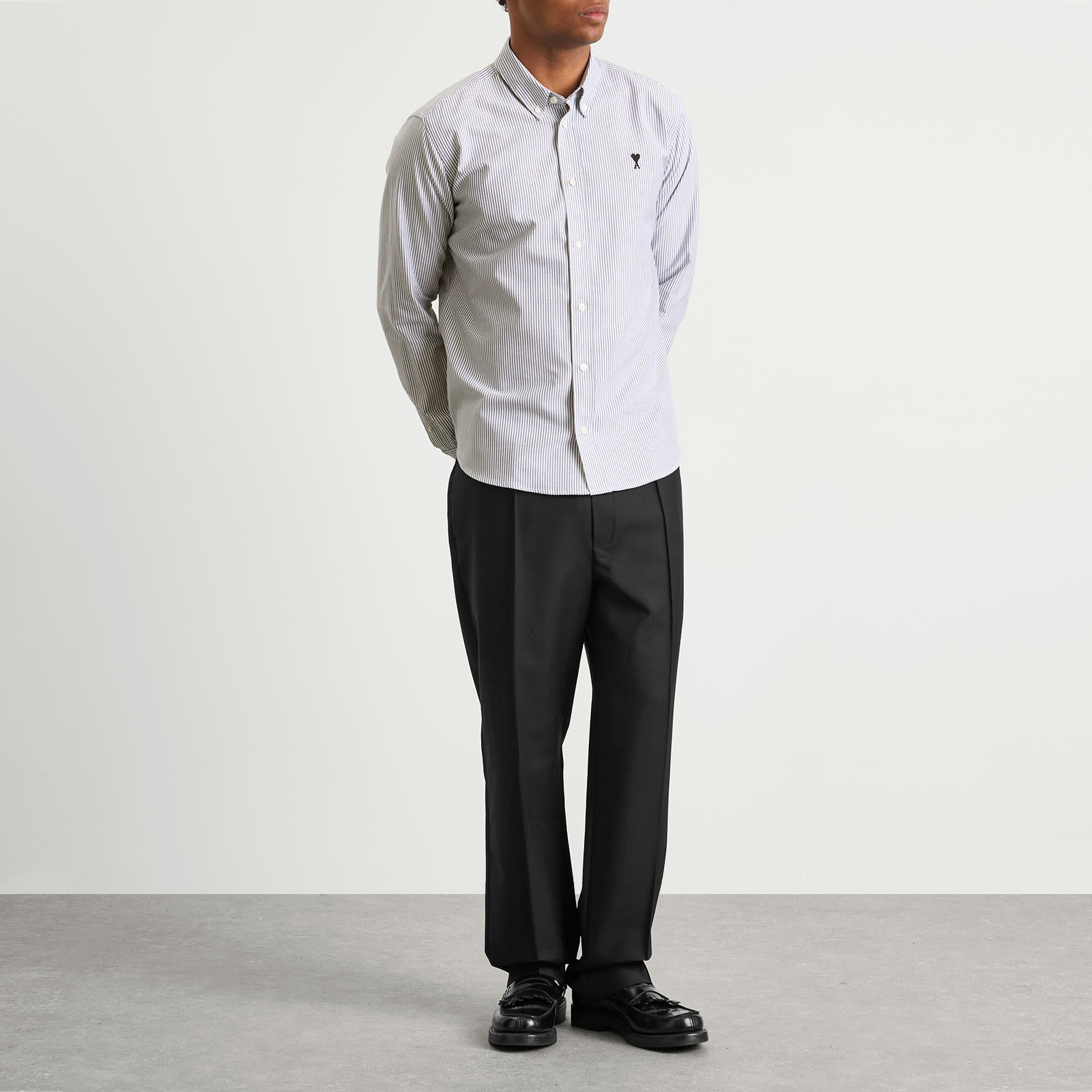 AMI Paris Striped Cotton Oxford Classic Shirt - 4