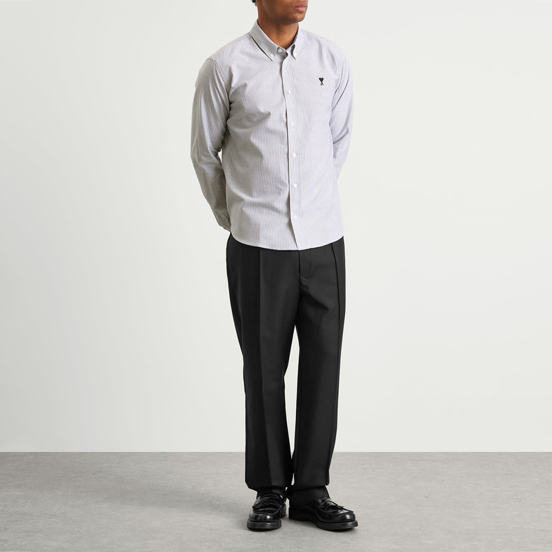 AMI Paris AMI Paris Striped Cotton Oxford Classic Shirt outlook