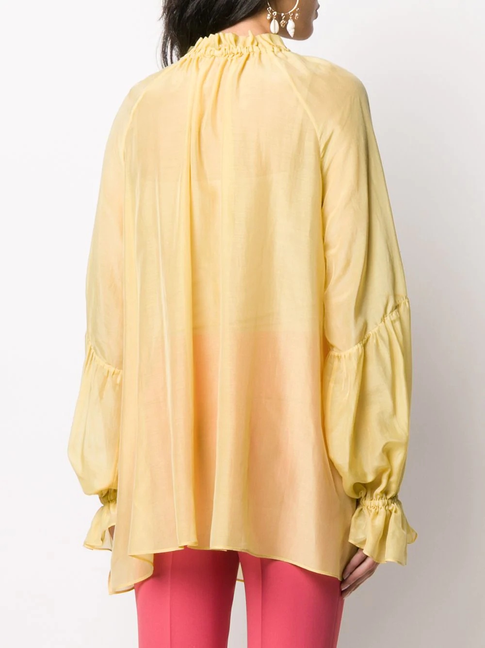 oversized ruffled blouse - 4