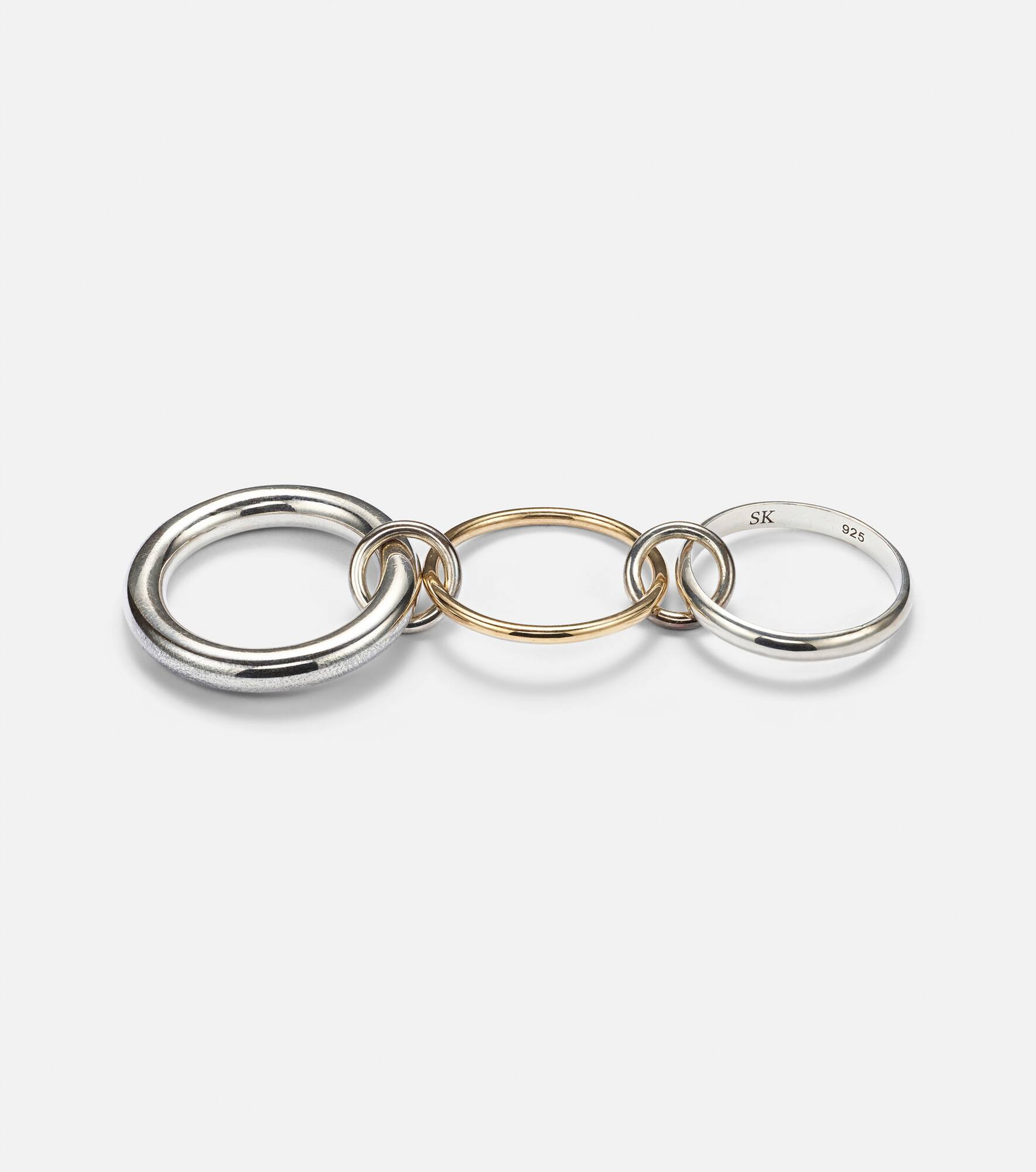 Amaryllis sterling silver and 18kt gold ring - 4