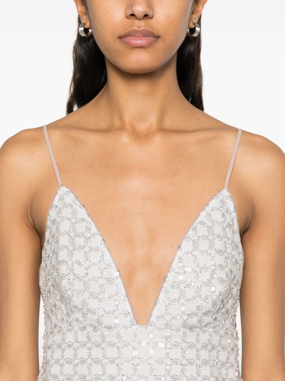 beaded A-line mini dress - 5