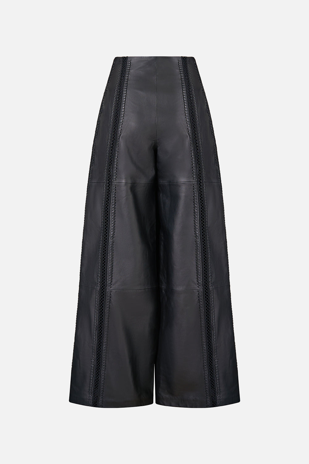 LEATHER WIDE LEG PANT - 7
