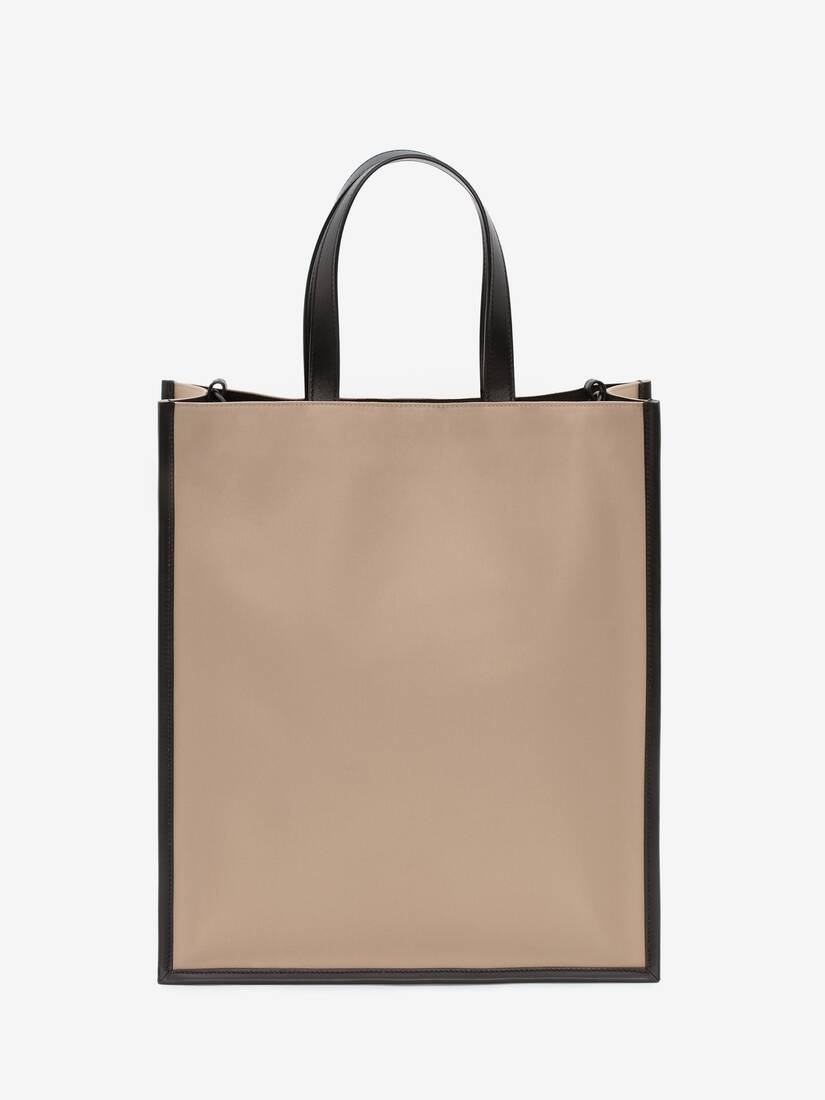 Mcqueen Graffiti Edge North South Tote Bag in Black/beige - 3