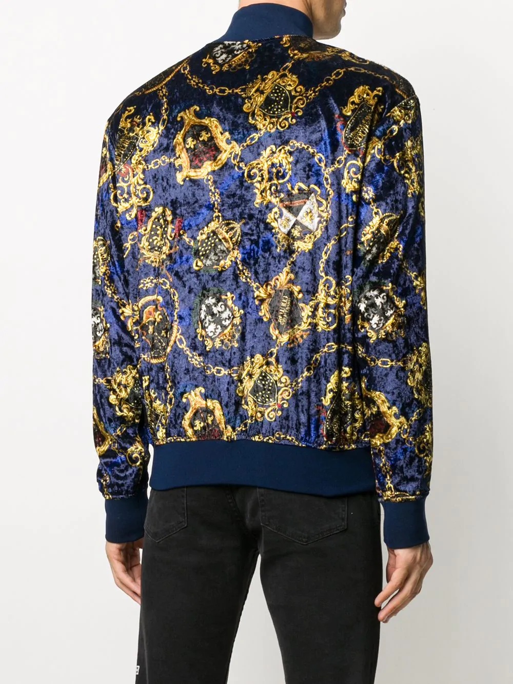 baroque print bomber jacket - 4