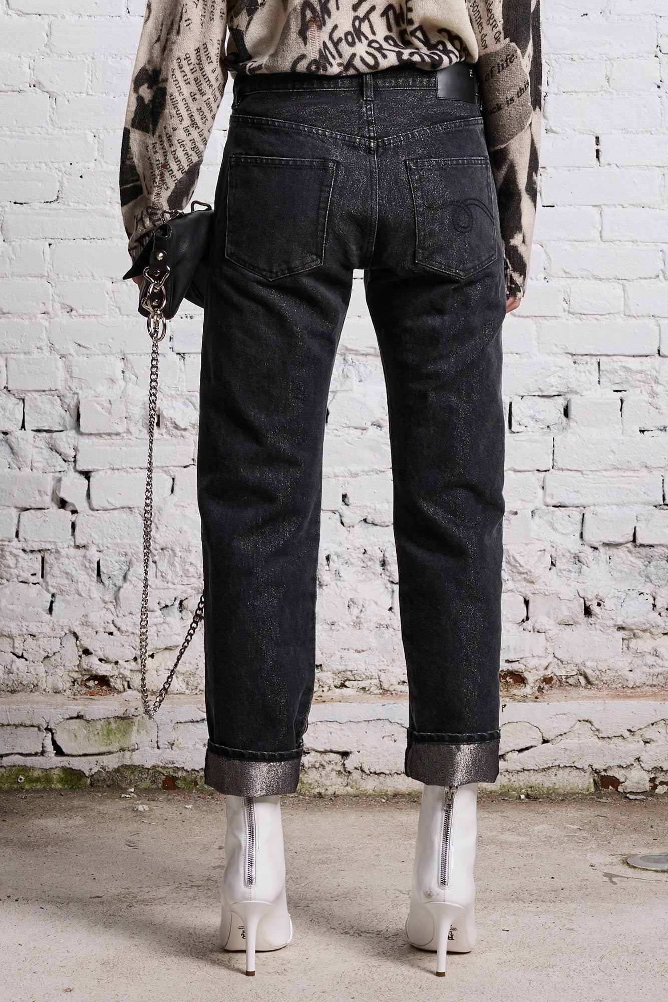 BOYFRIEND JEAN - METALLIC BLACK - 7