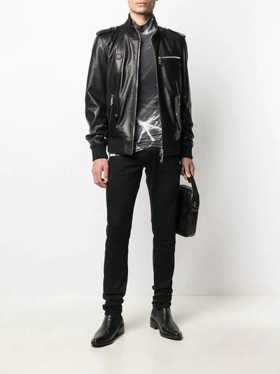 PHILIPP PLEIN zip-up Iconic leather jacket outlook