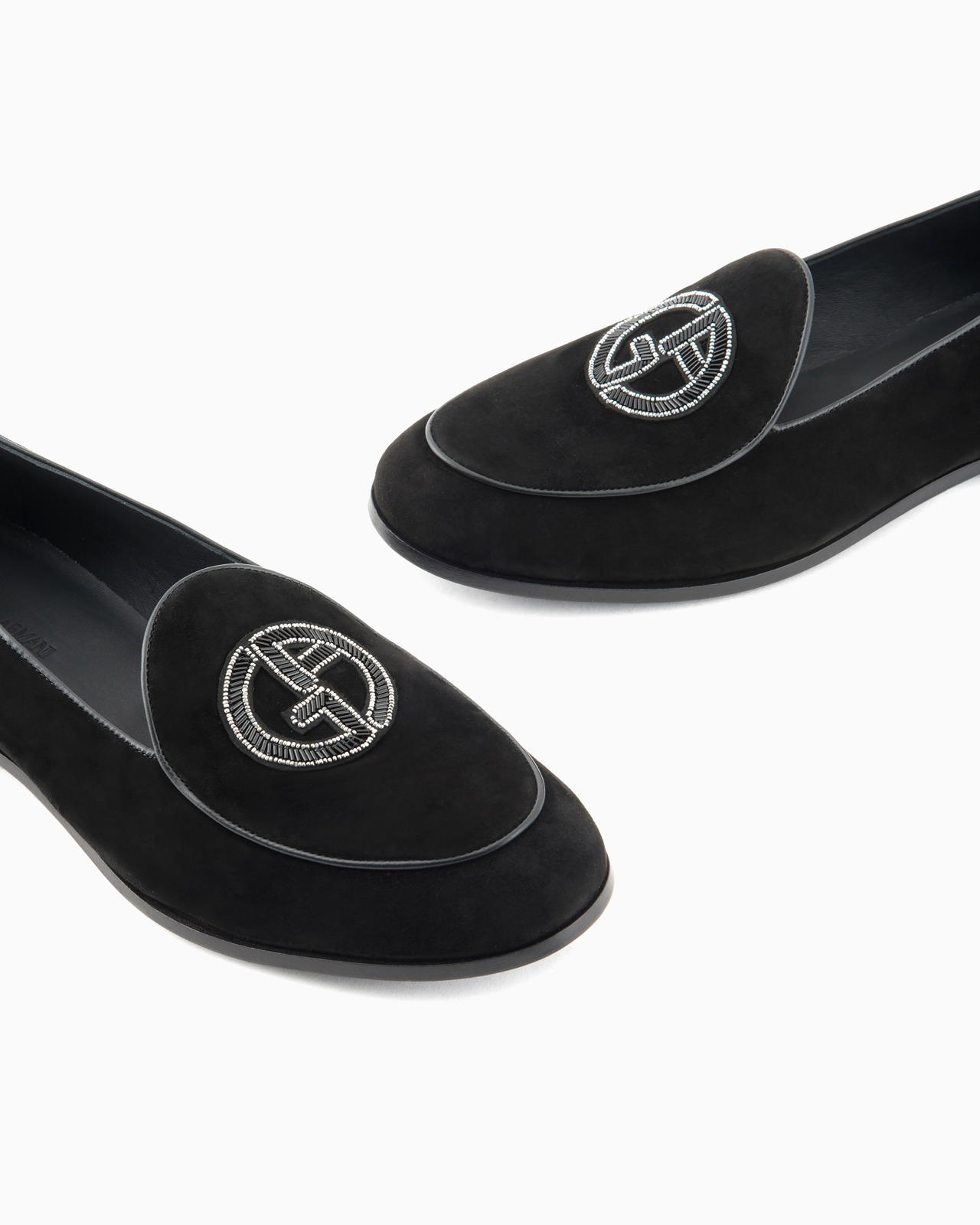 Suede loafers with embroidered logo - 5