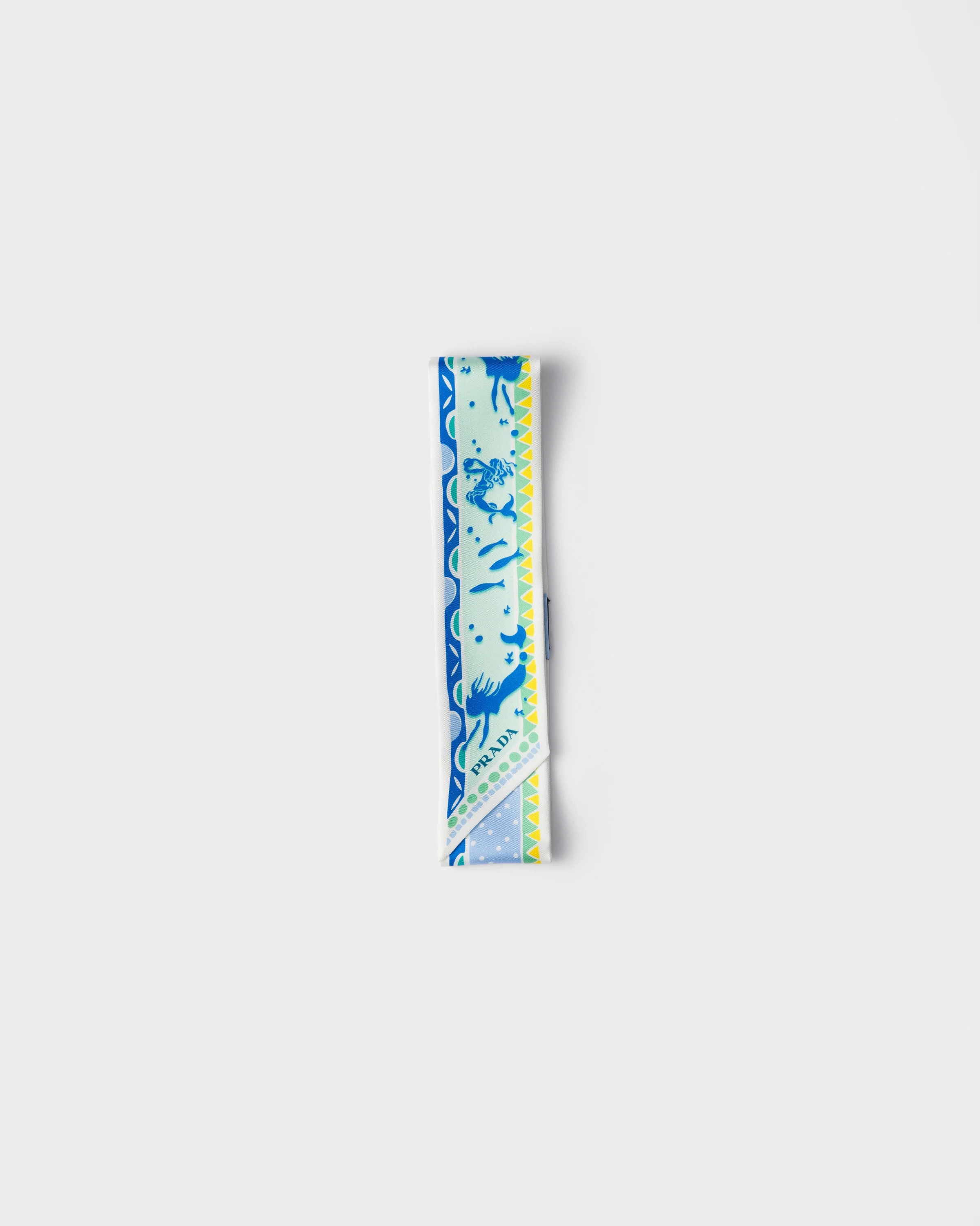 Printed silk twill skinny scarf - 1