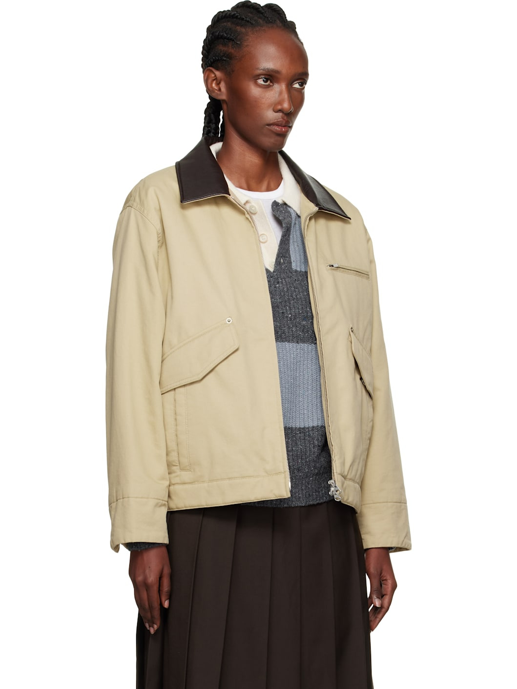 Beige Vintage Padded Work Jacket - 2