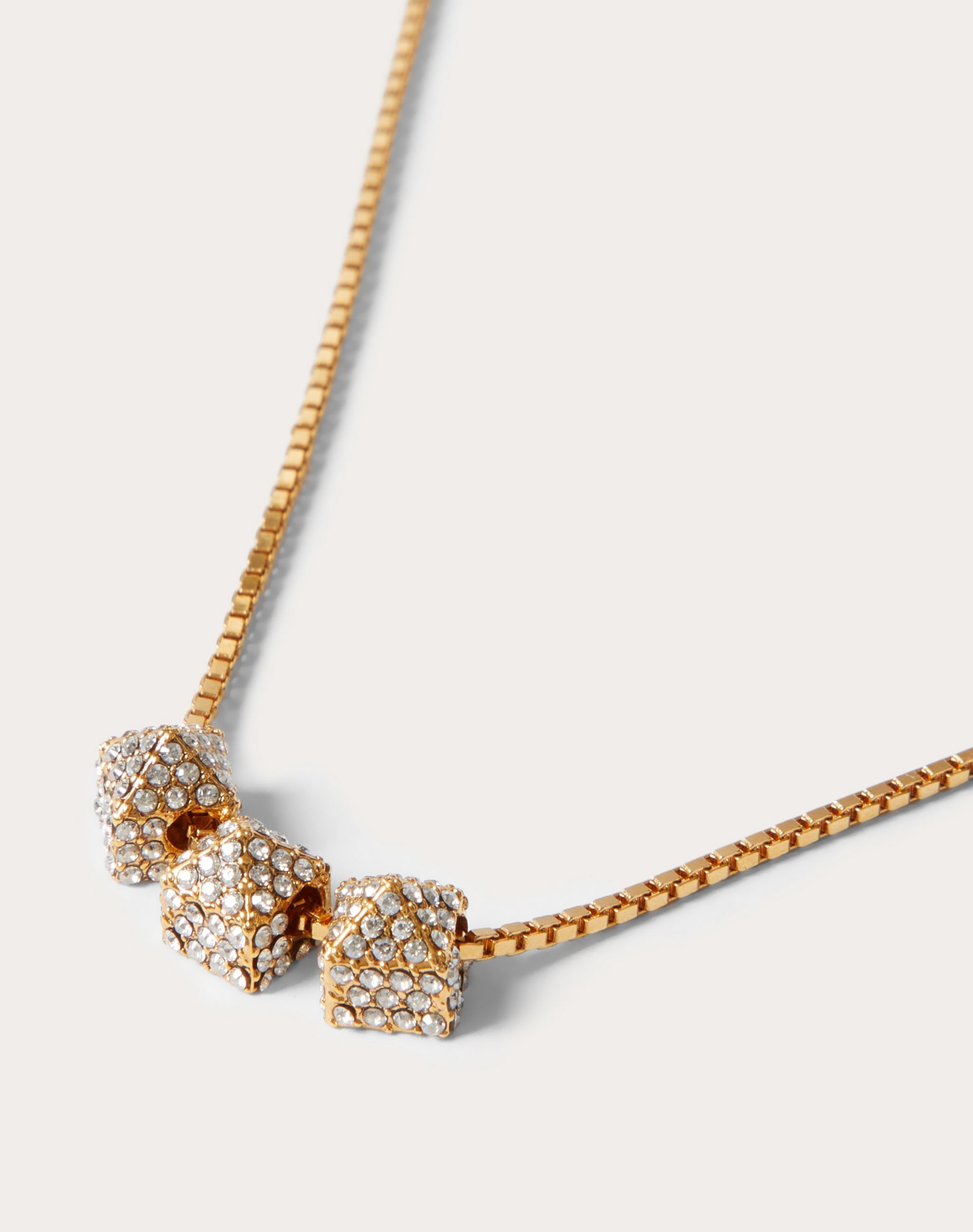 Rockstud metal and Swarovski® crystal necklace. - 3