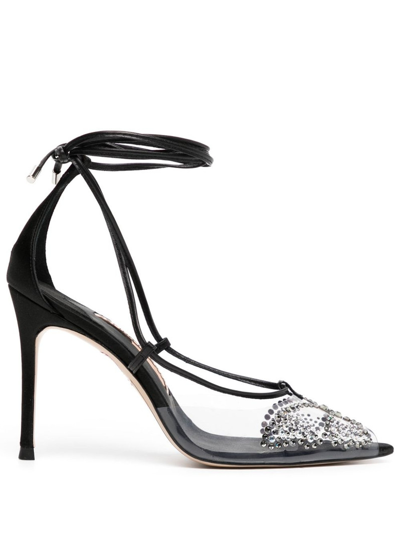 90mm Aria crystal-embellished pumps 1
