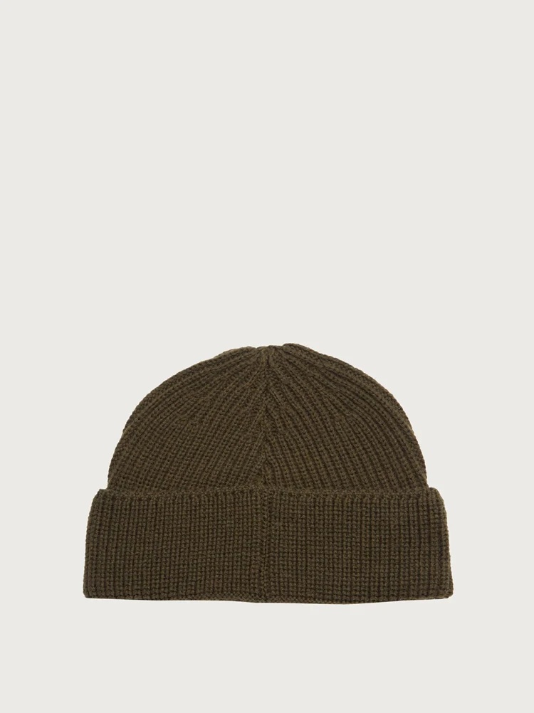 RIB KNIT WOOL BEANIE - 2