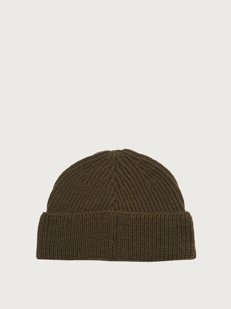 FERRAGAMO RIB KNIT WOOL BEANIE outlook