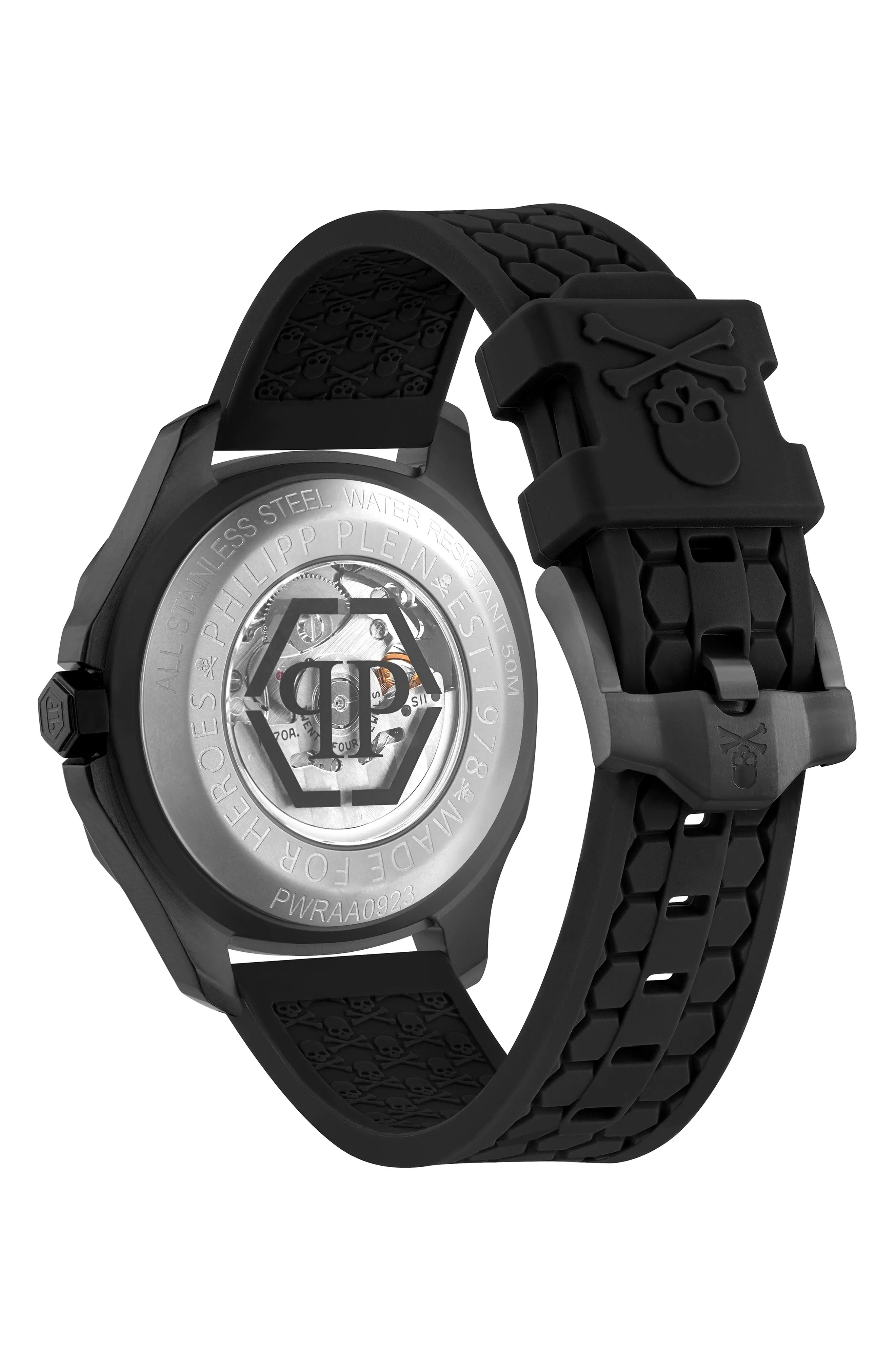 Skeleton Spectre Silicone Strap Watch, 42mm - 3