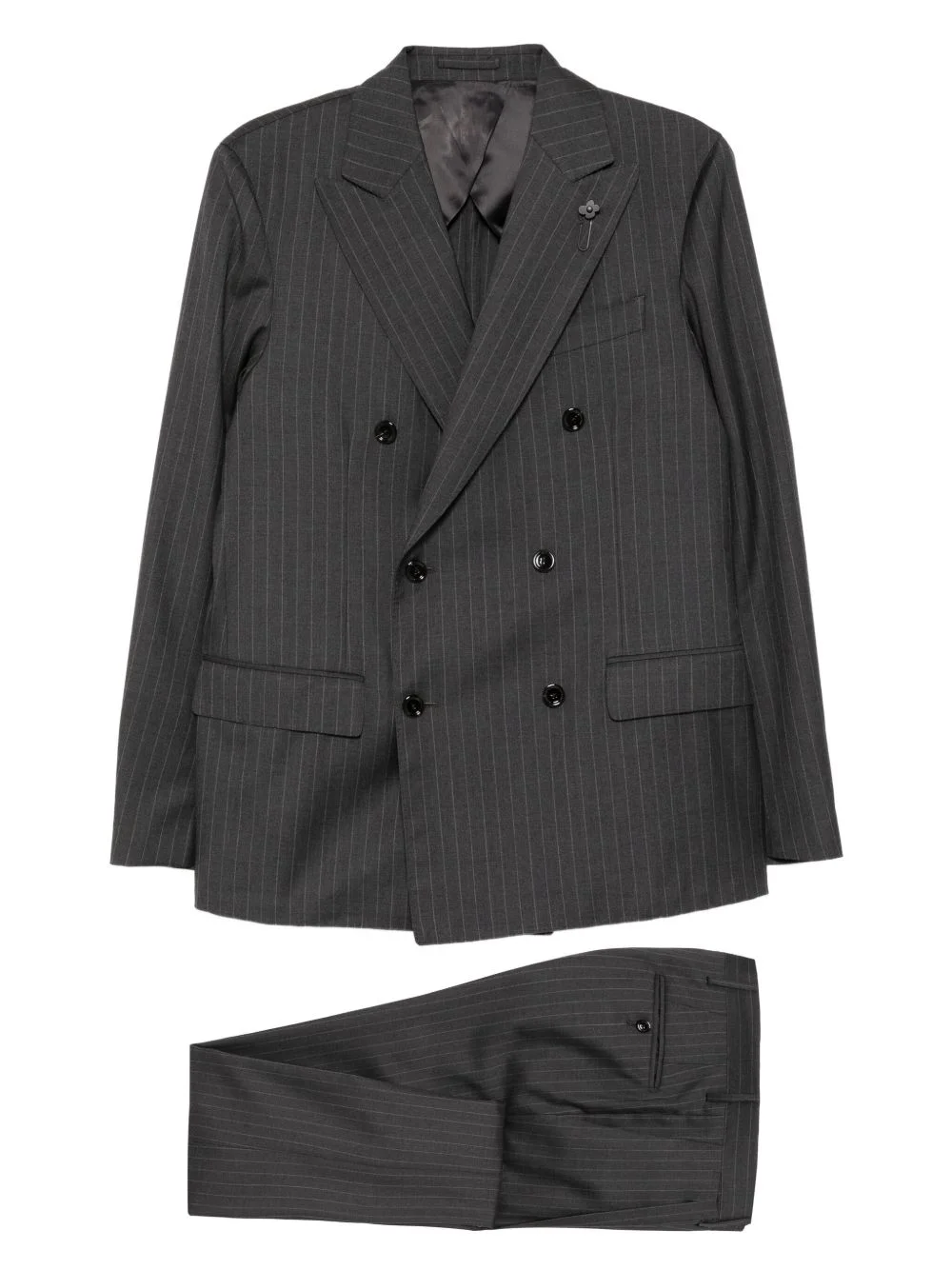 pinstripe double-breasted suit - 1