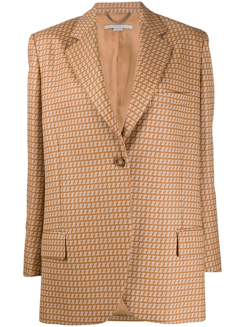 abstract pattern single-breasted blazer - 1