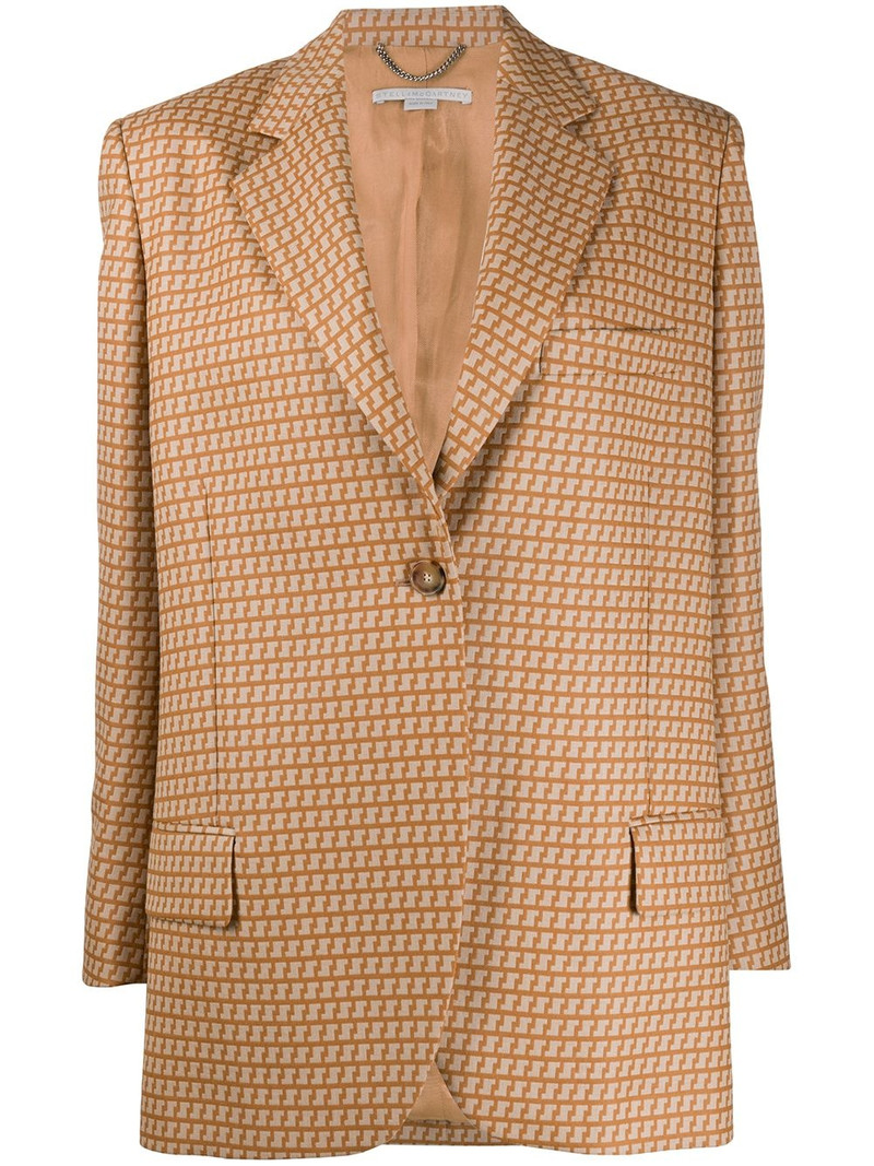 abstract pattern single-breasted blazer 1