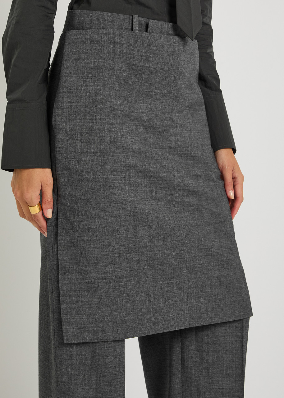 Bettter Hybrid Skirt-effect Wool-blend Trousers - 5