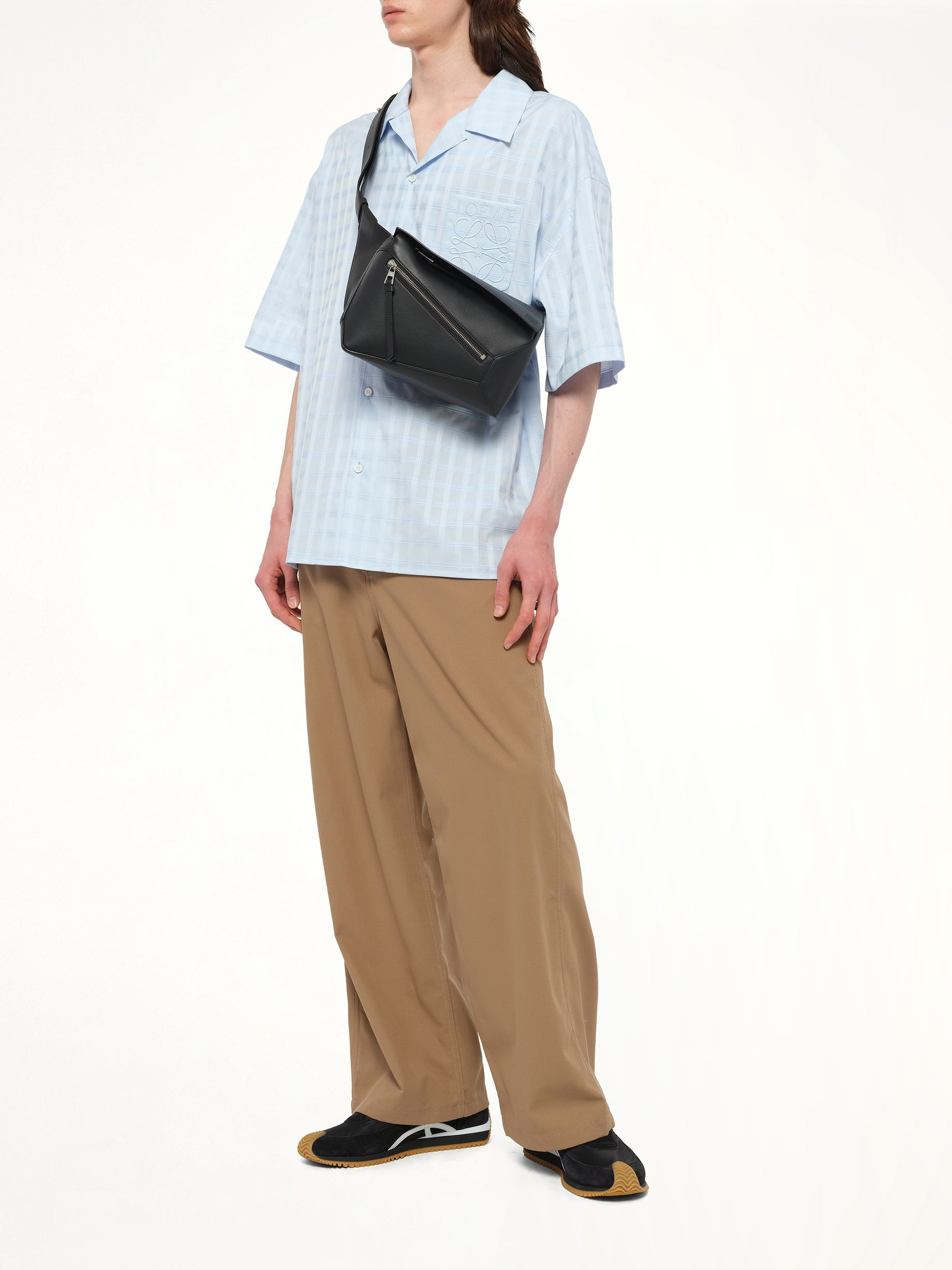 Puzzle Edge Small Bumbag in Black - 4