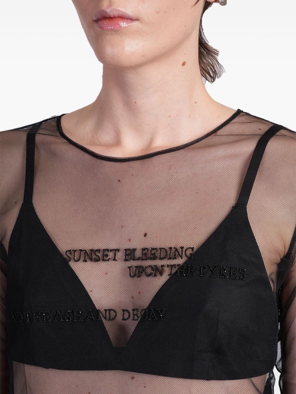 semi-sheer T-shirt - 5