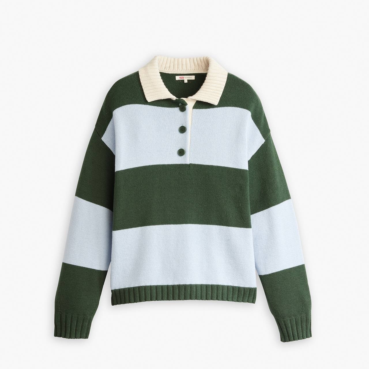 IVY LEAGUE STRIPED POLO SWEATER - 1