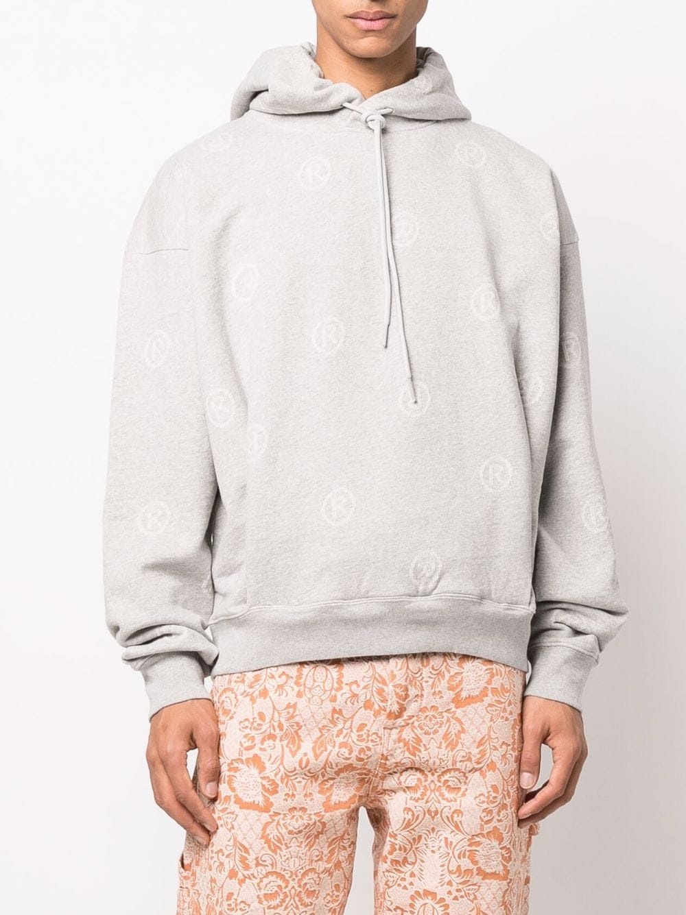 monogram-print pullover hoodie - 3