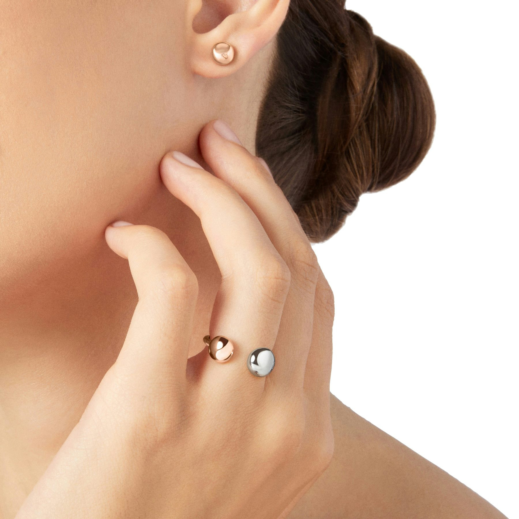 SILVER & ROSE GOLD PEPITA RING - 3
