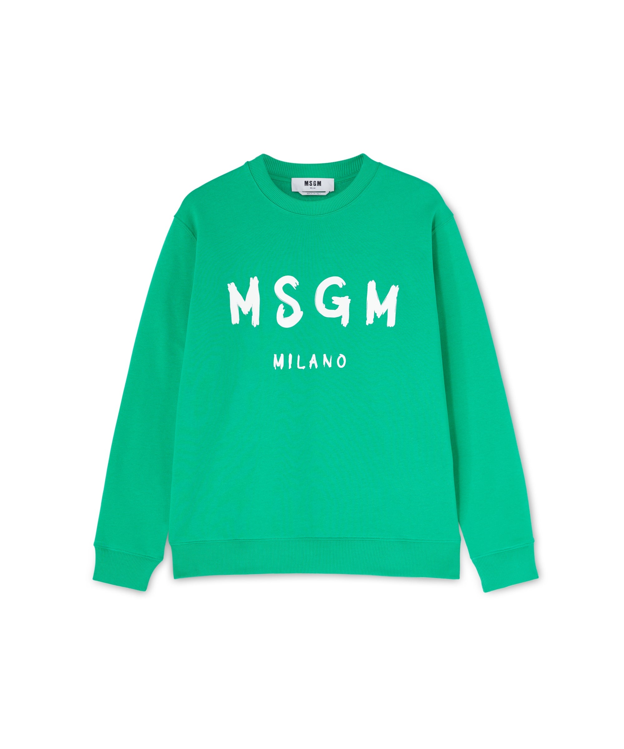 Cotton t-shirt with brushstroke logo - 1