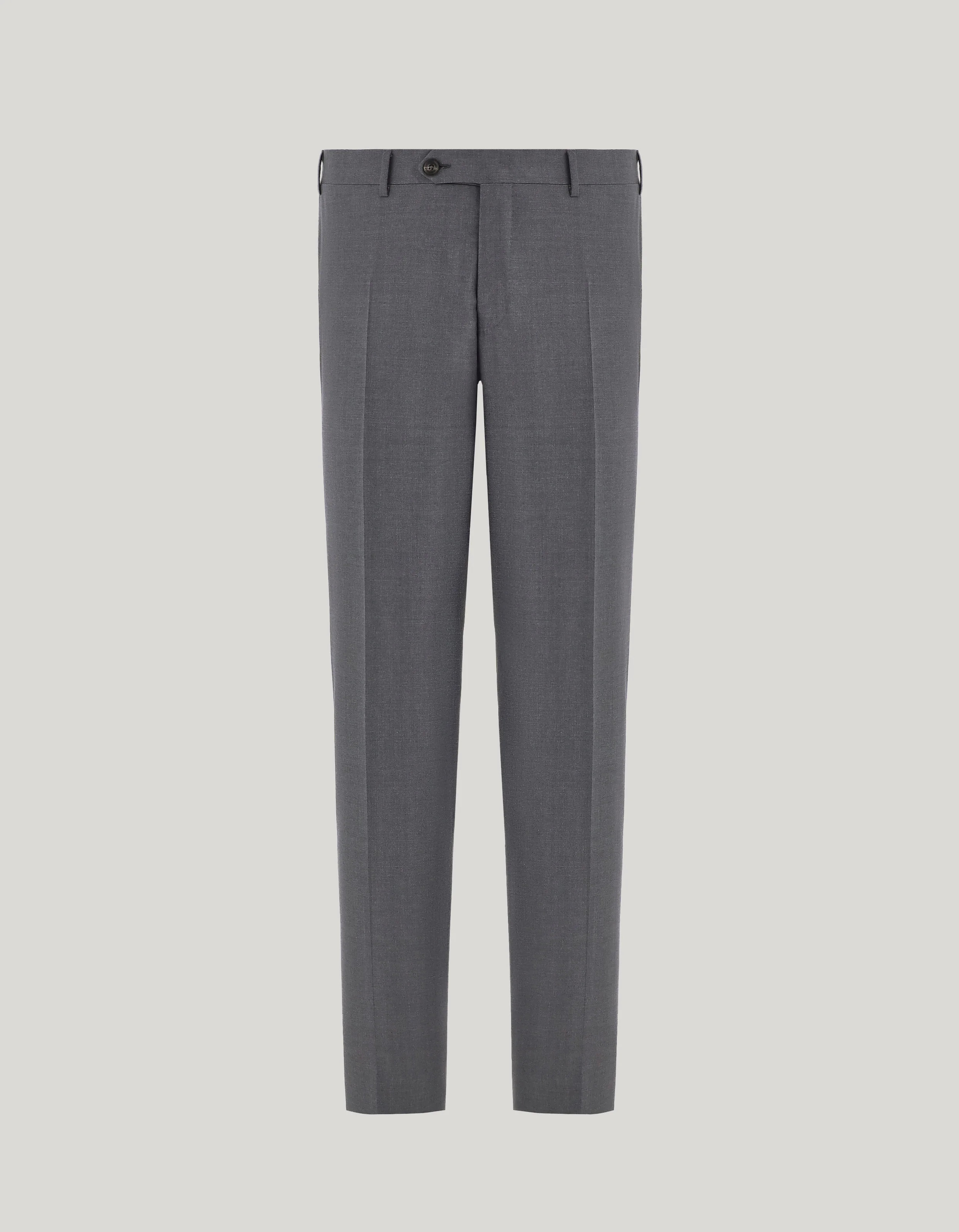LIGHT GRAY 150'S WOOL REGULAR-FIT PANTS - 1