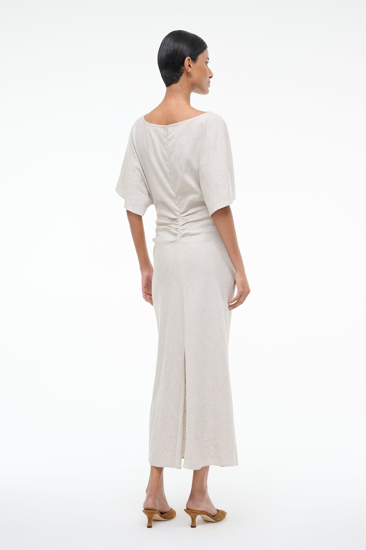STAUD AMELIE LINEN DRESS NATURAL - 6