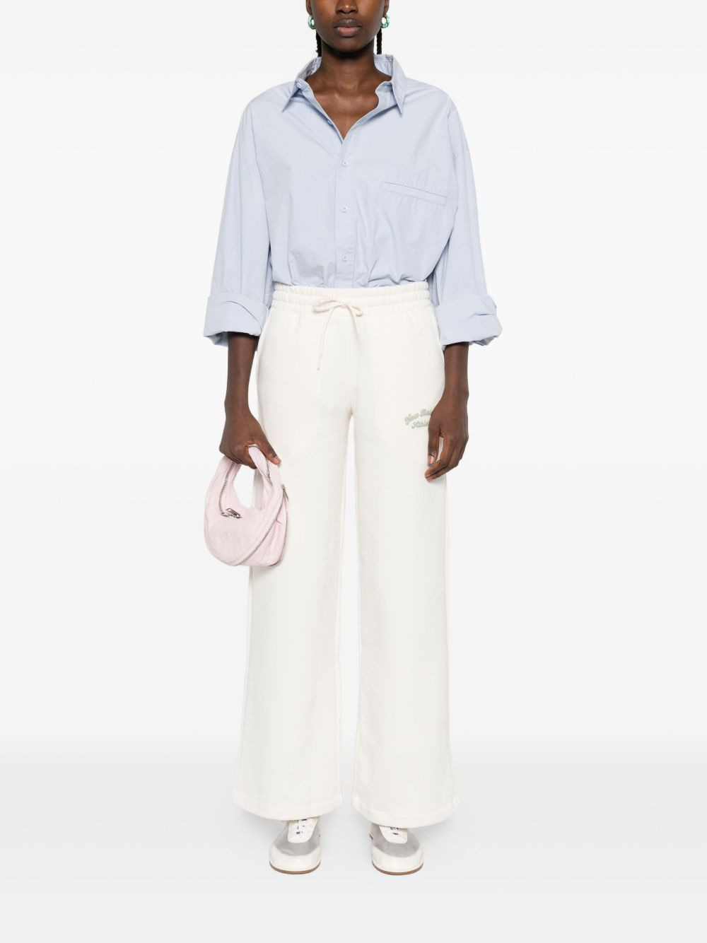 embroidered cotton sweatpants - 2