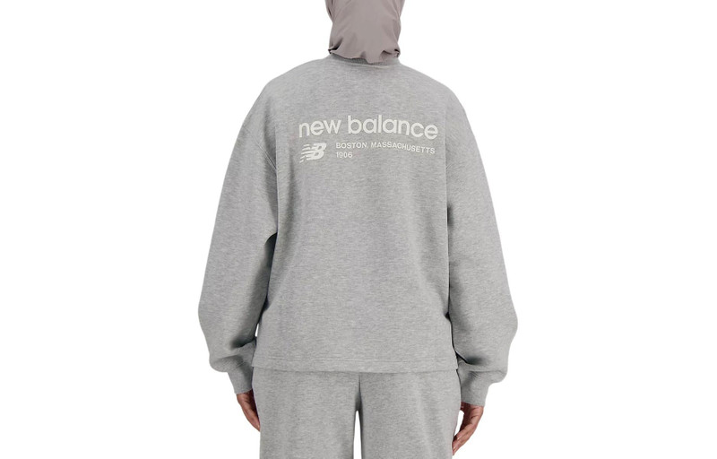 New Balance (WMNS) New Balance Linear Heritage Brushed Back Fleece Crewneck Sweatshirt Asia Sizing 'Grey' WT3353 outlook