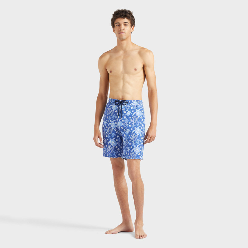 Vilebrequin Men Linen Bermuda Shorts X-ray Turtle outlook