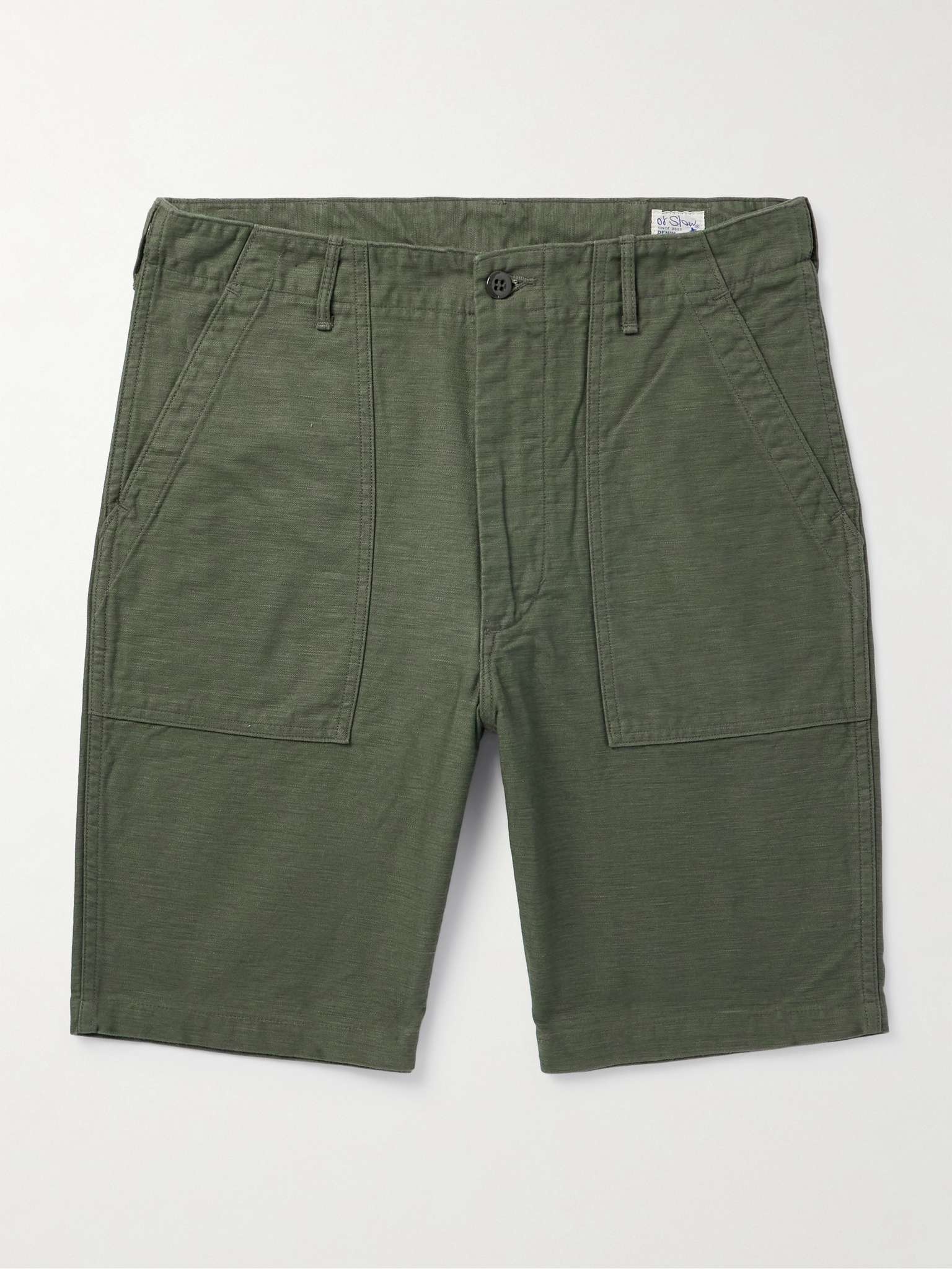 Slim-Fit Straight-Leg Cotton Cargo Shorts - 1