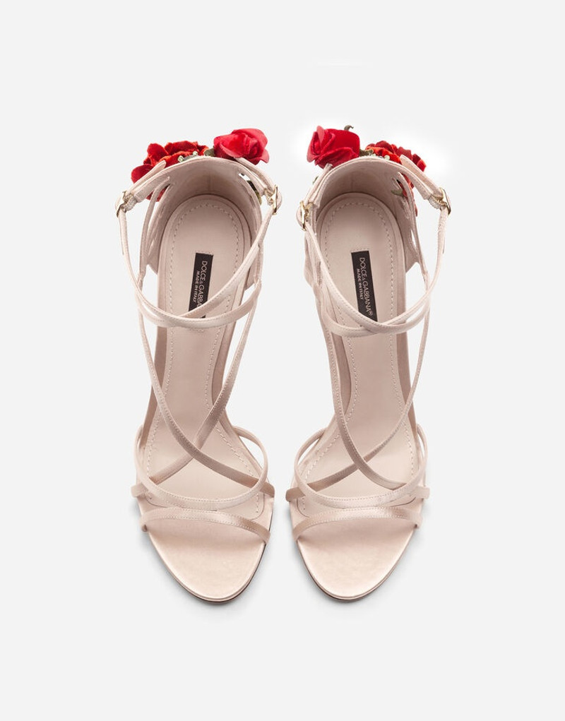 Satin sandals with embroidery 4