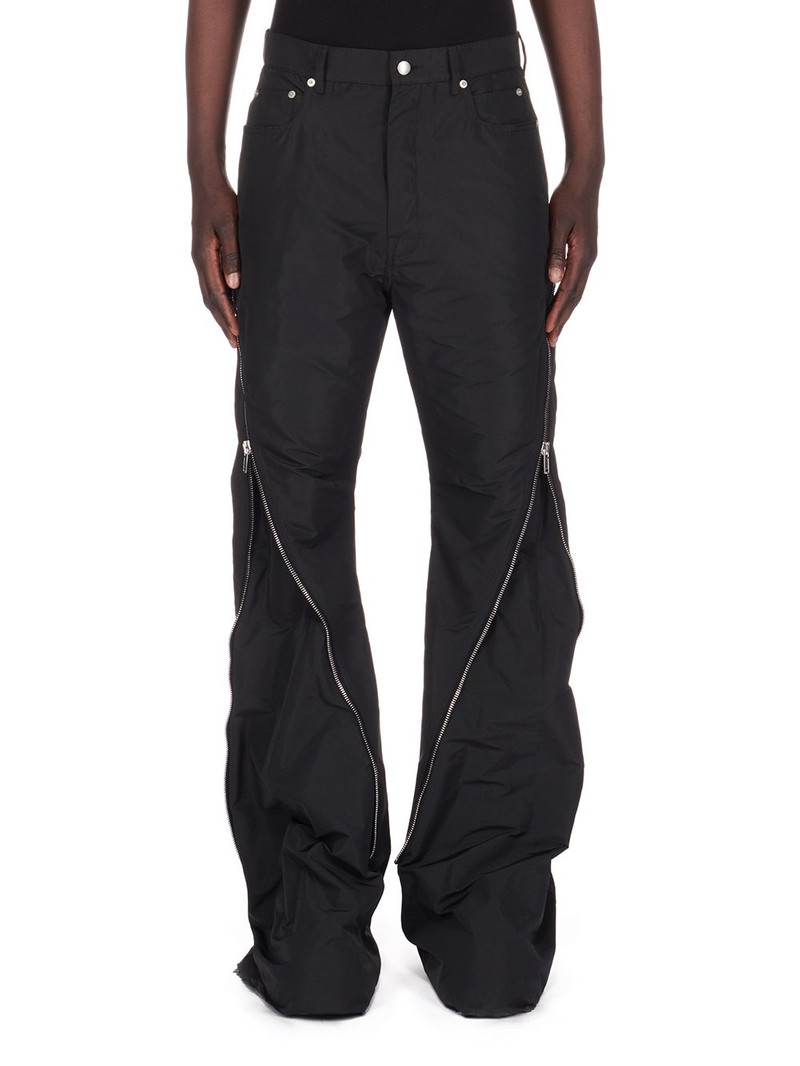 Bolan Banana Slim-Fit Flared Zip-Embellished Faille Trousers 1