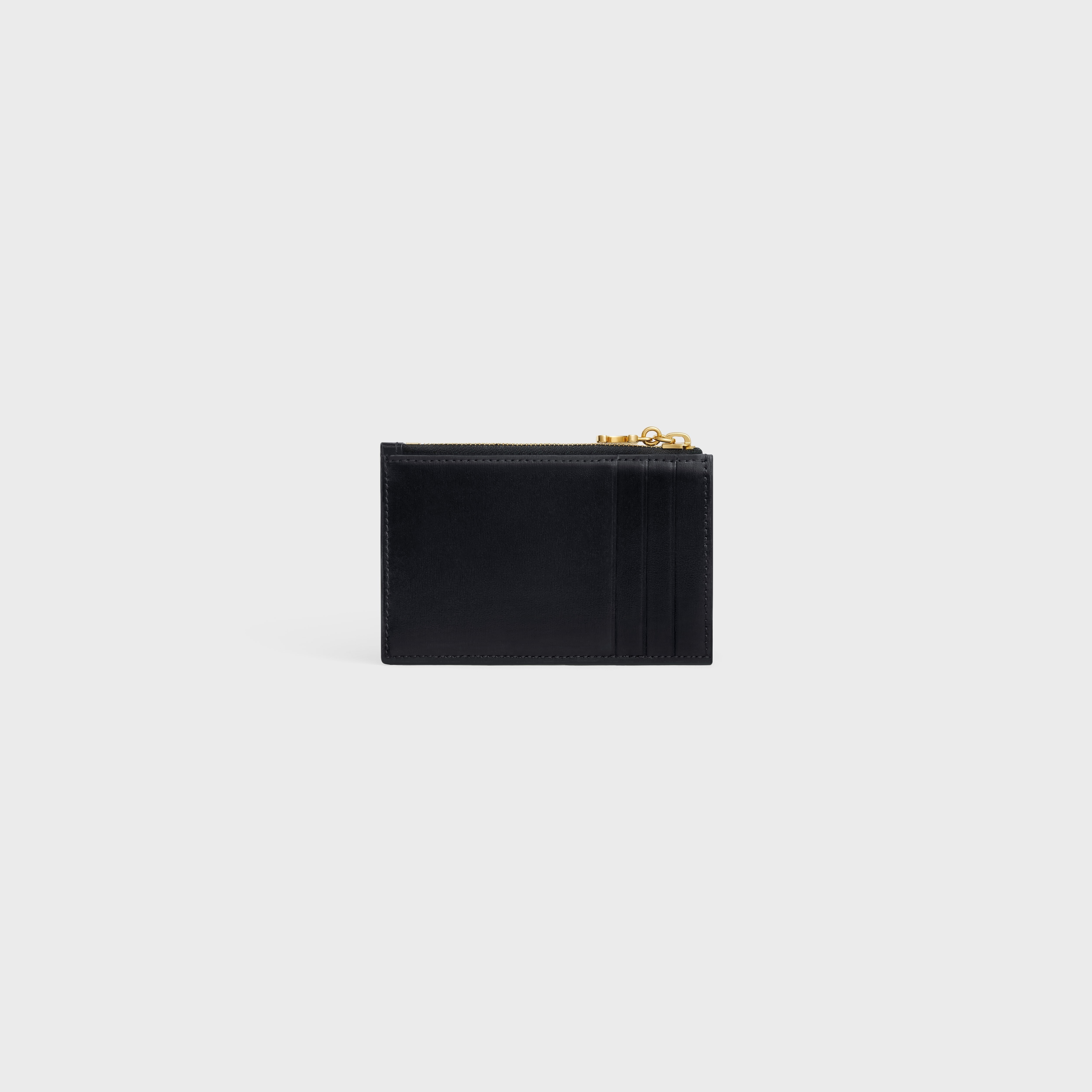 ZIPPED CARD HOLDER TRIOMPHE CHARMS in SHINY CALFSKIN - 3
