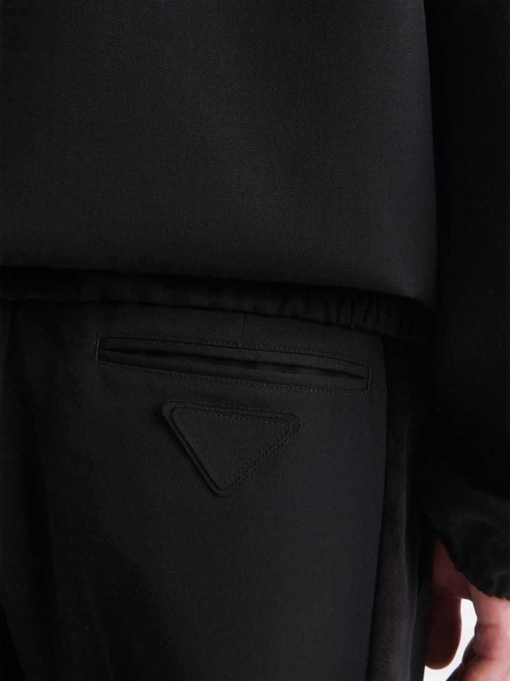 pressed-crease velvet tapered trousers - 5
