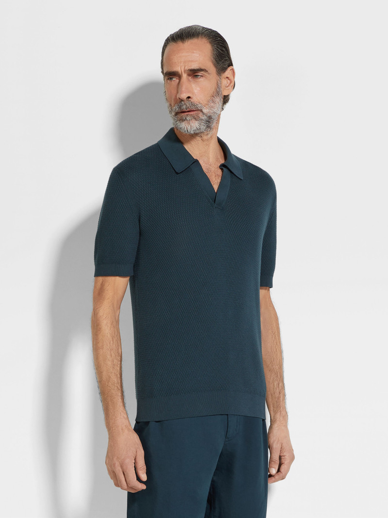 DARK TEAL BLUE PREMIUM COTTON POLO SHIRT 4