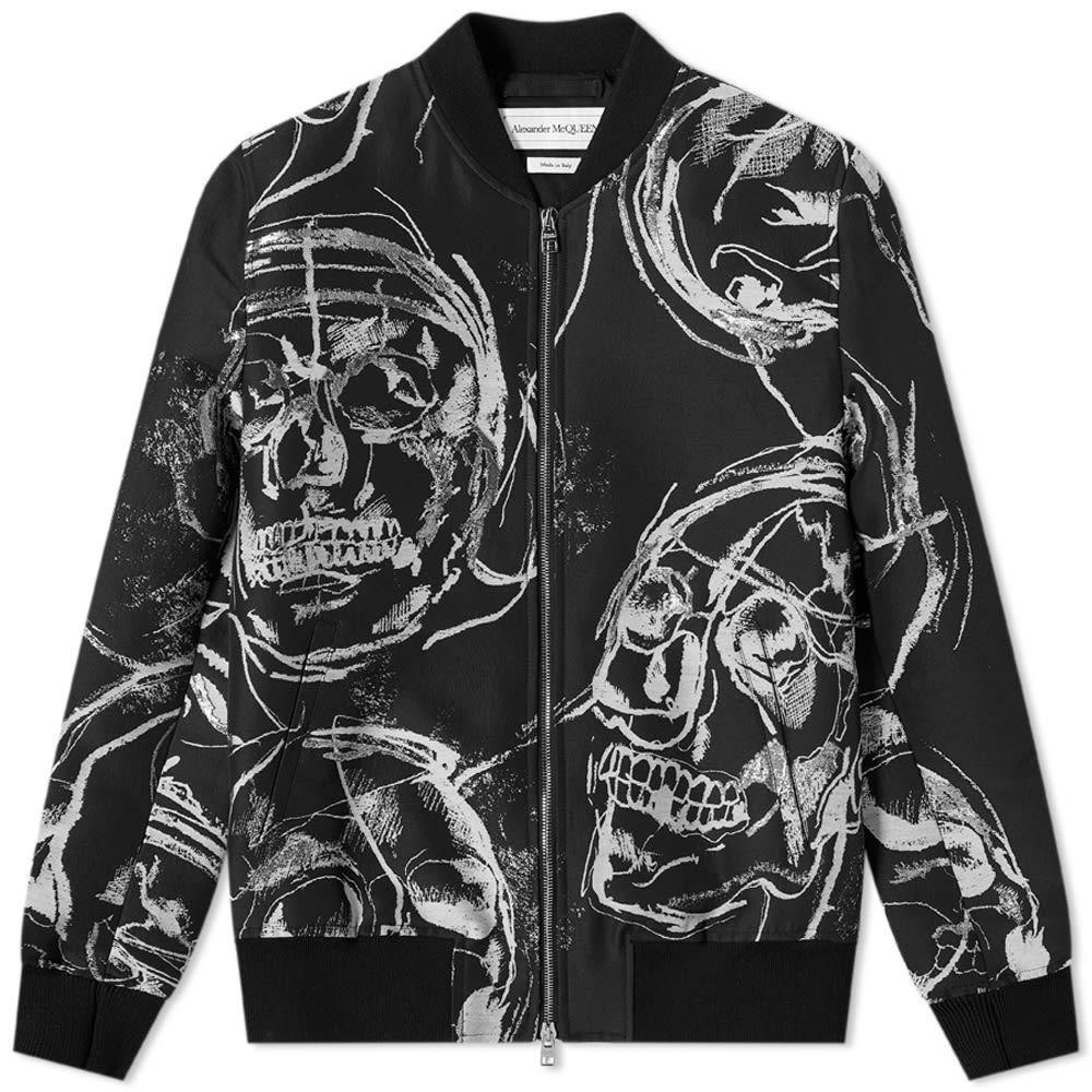 Alexander McQueen Skulll Print Bomber Jacket - 1