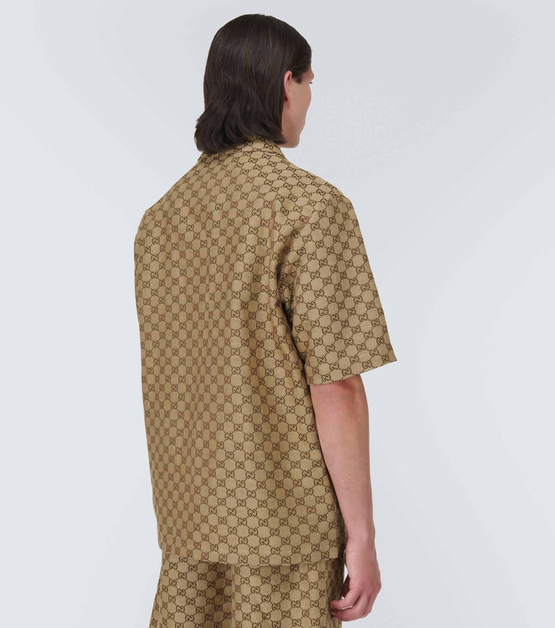 GG jacquard linen-blend shirt - 4