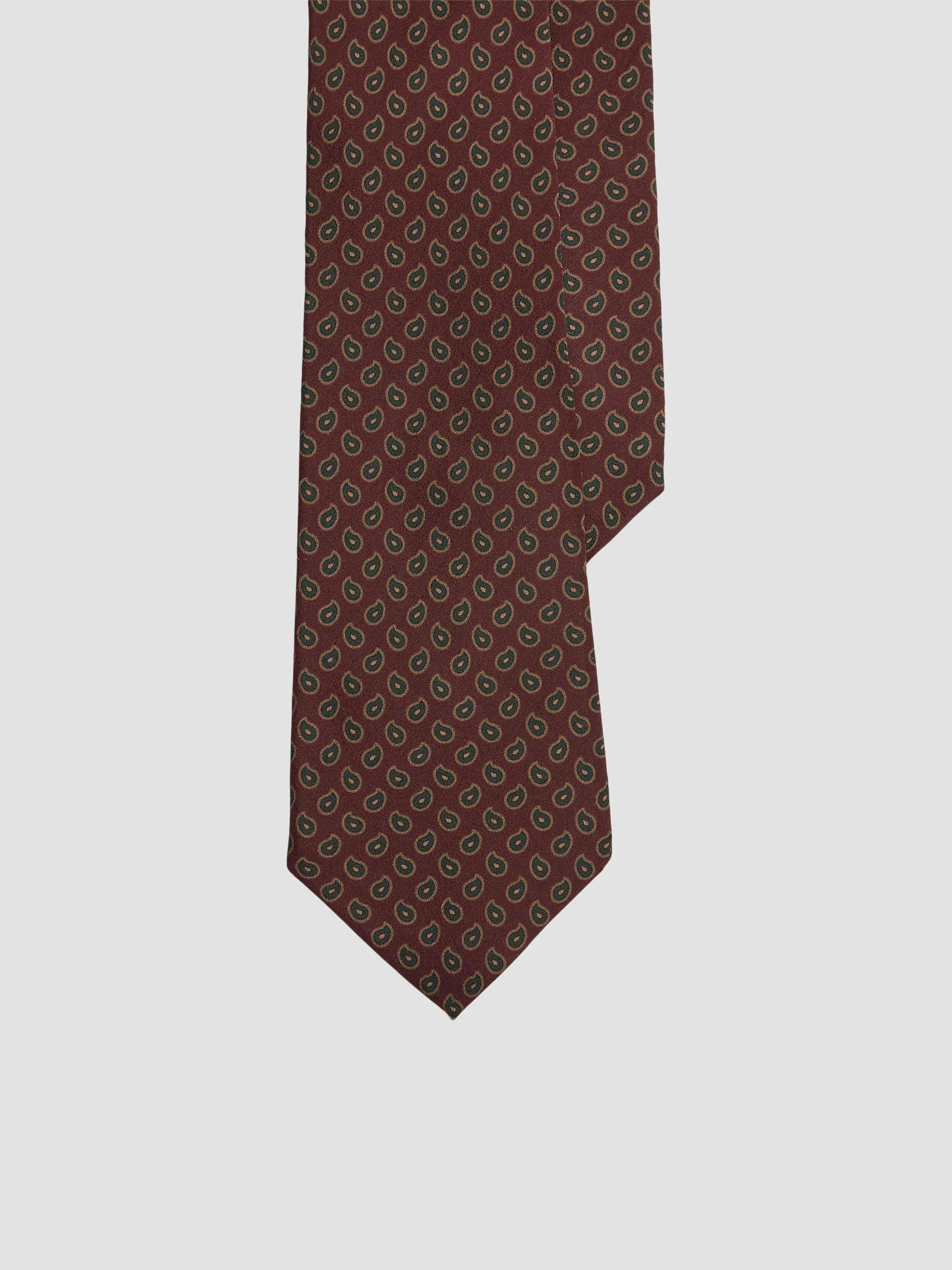 Men's Micro-Paisley Silk Tie - Bordeaux - 1