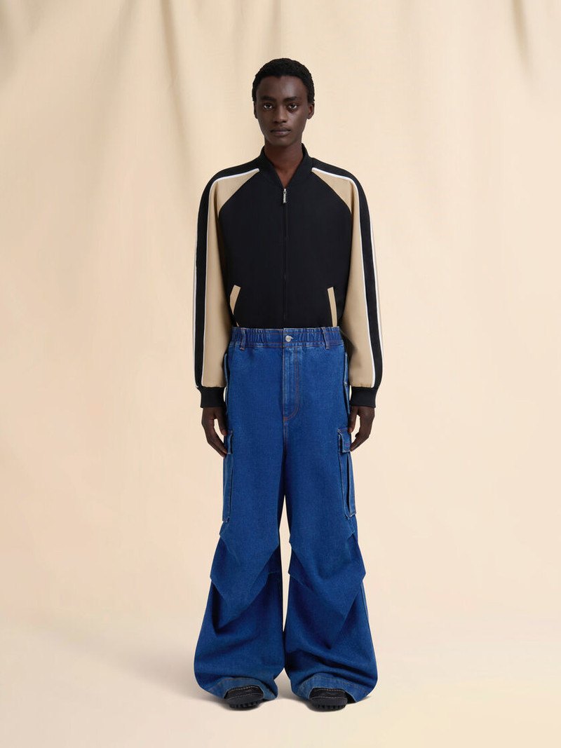 Marni BLUE DENIM CARGO PANTS WITH TRUNKAROO LOGO outlook